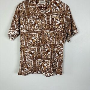 Royal Hawaiian Floral Pattern Vintage Hawaiian Button Down Shirt L